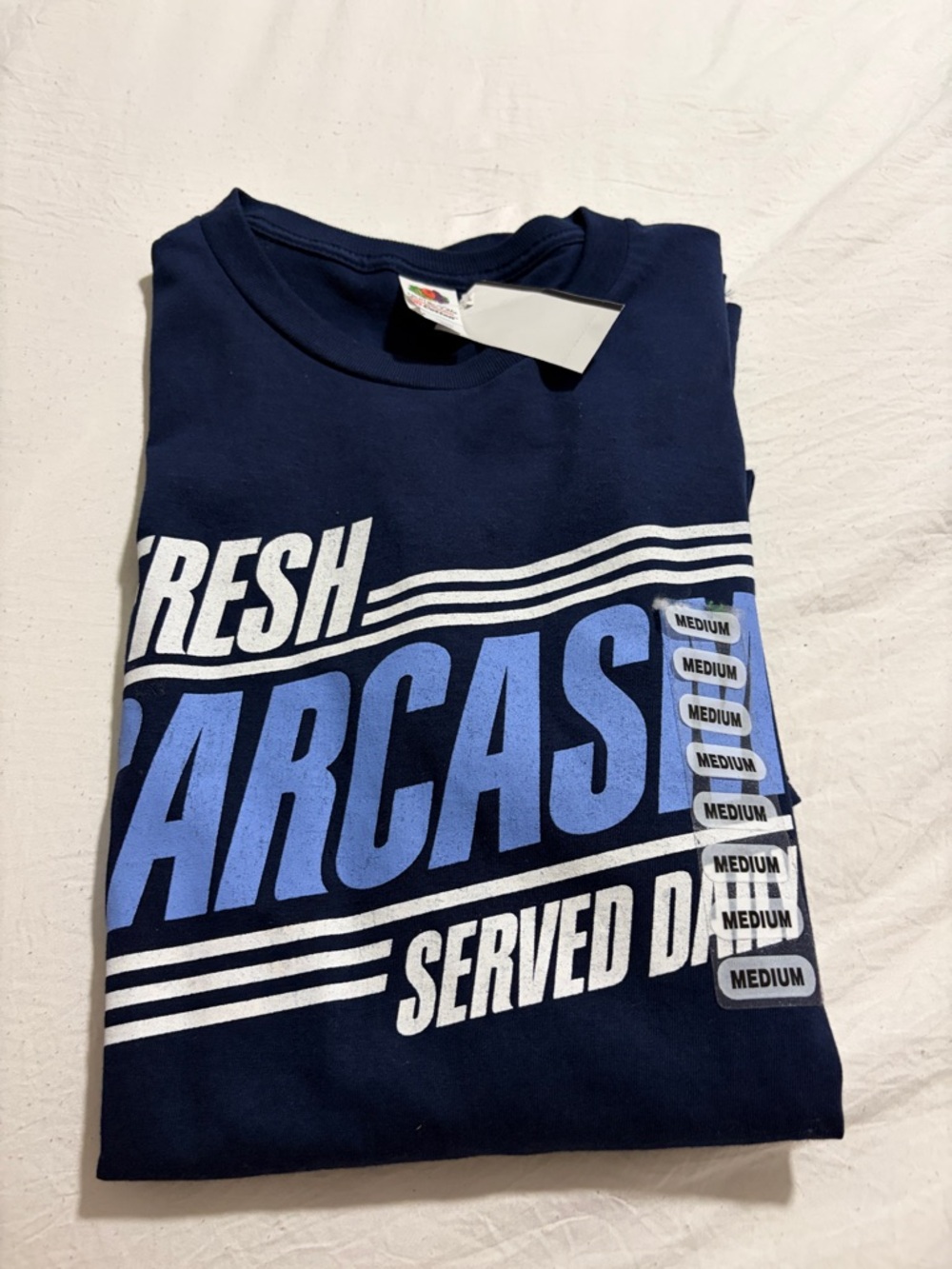 Fresh Sarcasm Navy Graphic Tee - Casual Men’s Shirt